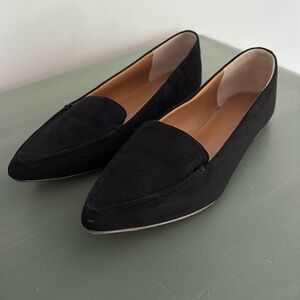 Black suede flats